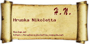 Hruska Nikoletta névjegykártya